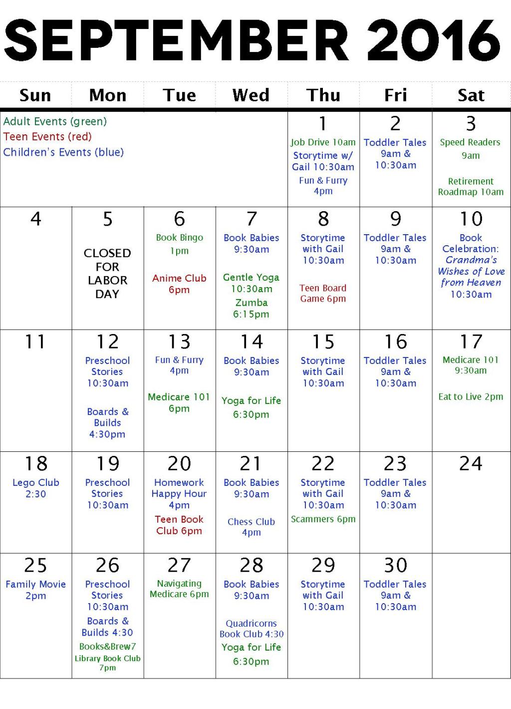 September 2016 Newsletter