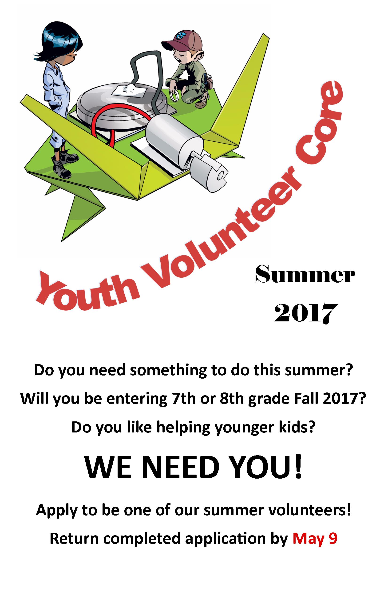 Youth Volunteer sign 11 x 17