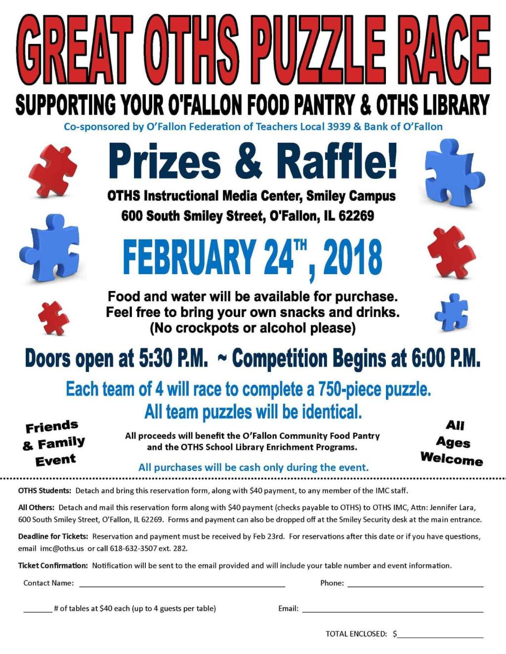Calling Puzzle Pros and Wannabe’s 2018: Support the O’Fallon Food Pantry and O’Fallon Township High School&nbsp;Library